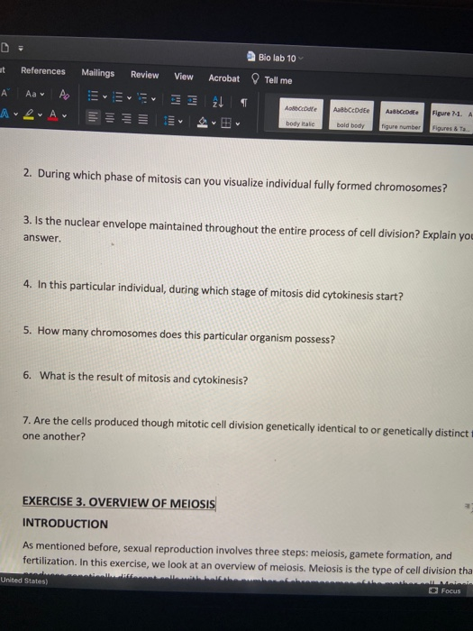 Solved Bio Lab 10 Ferences Mailings Review View Acrobat Tell Chegg