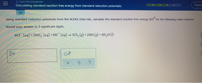 Solved Using Standard Reduction Potentials From The Aleks Chegg