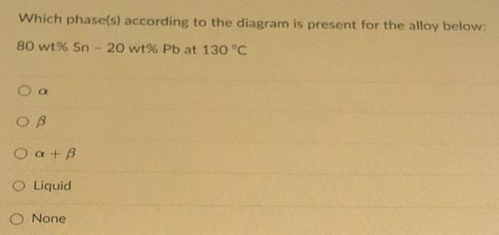 Tin Lead Phase Diagram After Metals Handbook 8th Ed Solved