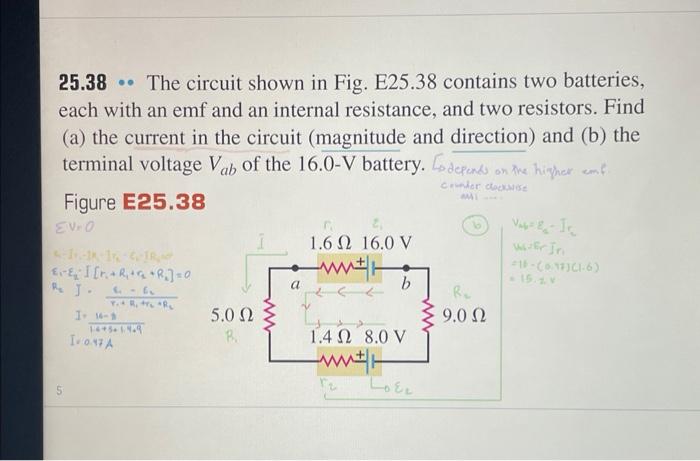 Solved 25 38 The Circuit Shown In Fig E25 38 Contains Two Chegg