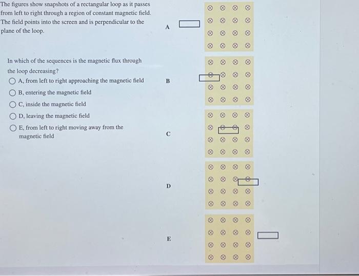 Solved The Figures Show Snapshots Of A Rectangular Loop As Chegg