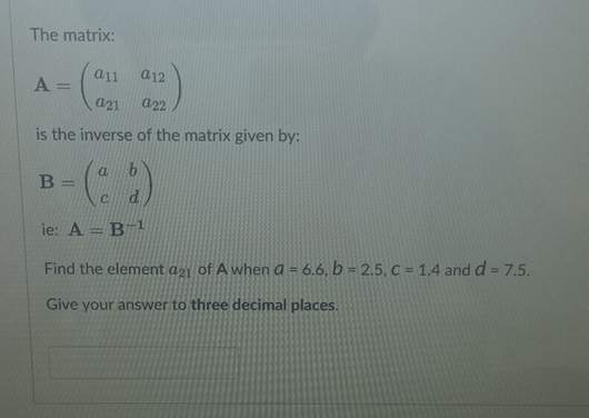 Solved The Matrix A A A A A Is