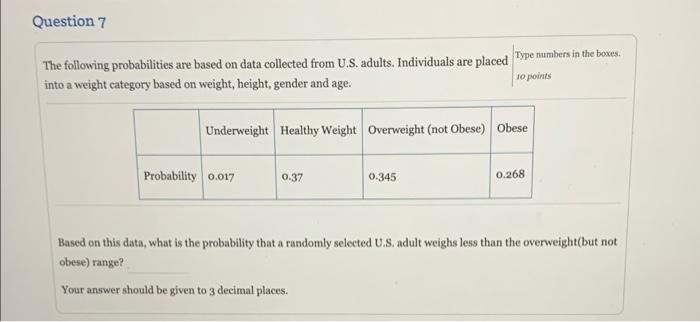 Solved Question The Following Probabilities Are Based On Chegg