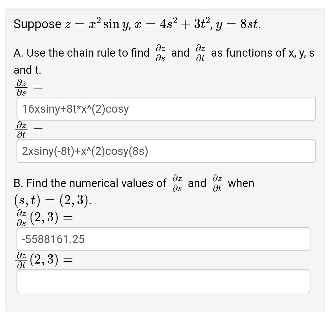 Solved Suppose Z X Siny X S T Y St A Use The Chain Chegg