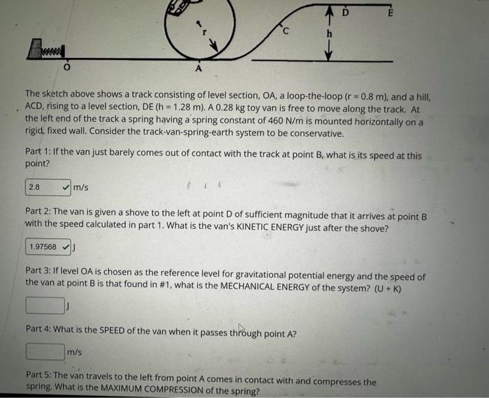 Solved The Sketch Above Shows A Track Consisting Of Level Chegg