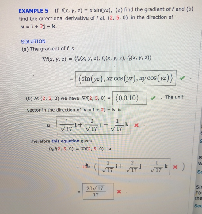 Solved Example If F X Y Z X Sin Yz A Find The Chegg