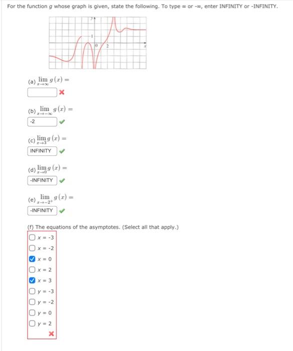 Solved A Lim X Rightarrow Infty G X B Chegg