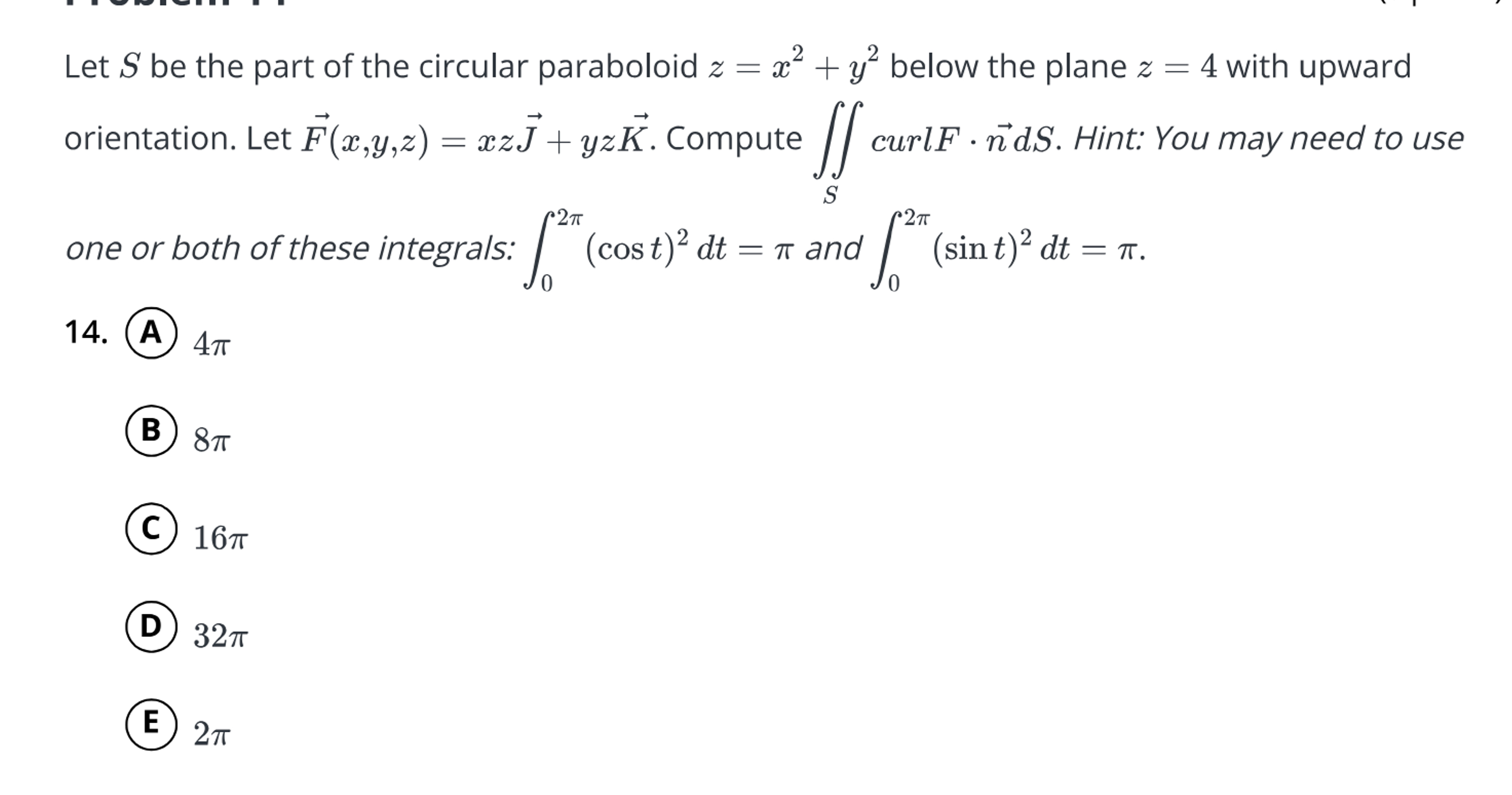 Solved Let S Be The Part Of The Circular Paraboloid Z X2 Y2 Chegg