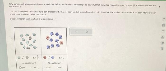 Solved Tiny Samples Of Aqueous Solutions Are Sketched Below Chegg