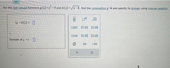 Solved For The Real Valued Functions G X X And H X X Chegg