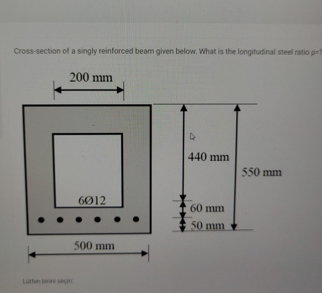 Solved Cross Section Of A Singly Reinforced Beam Given Chegg