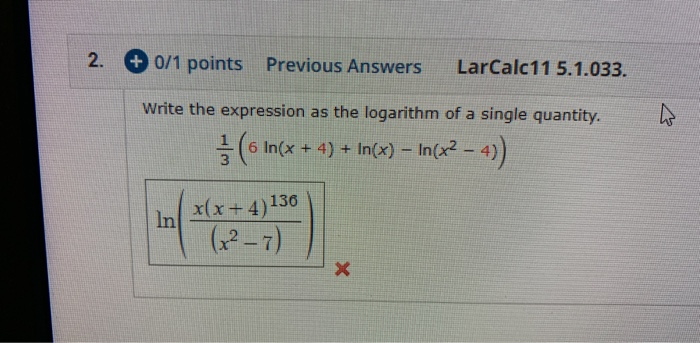 Solved 2 0 1 Points Previous Answers LarCalc11 5 1 033 Chegg