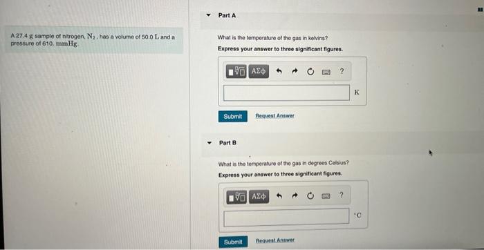 Solved A G Sample Of Nitrogen N Has A Volume Of Chegg