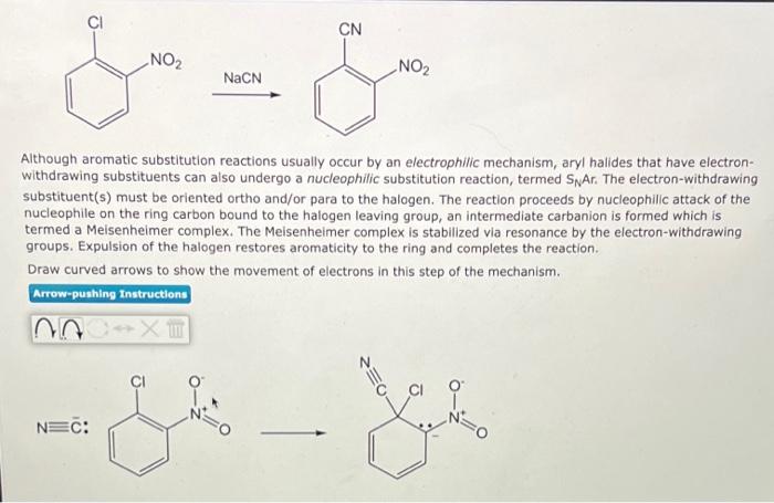 Solved CN NO2 NO2 NaCN Although Aromatic Substitution Chegg