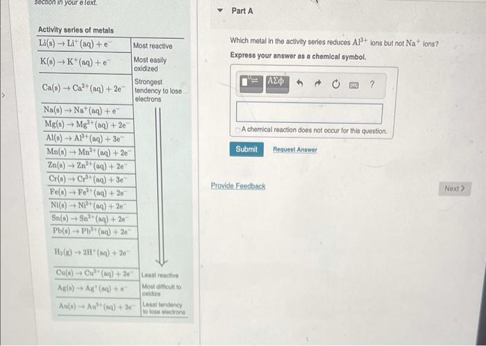 Solved Section In Your Elext Part A Which Metal In The Chegg