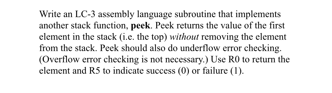 Solved Write An LC 3 Assembly Language Subroutine That Chegg