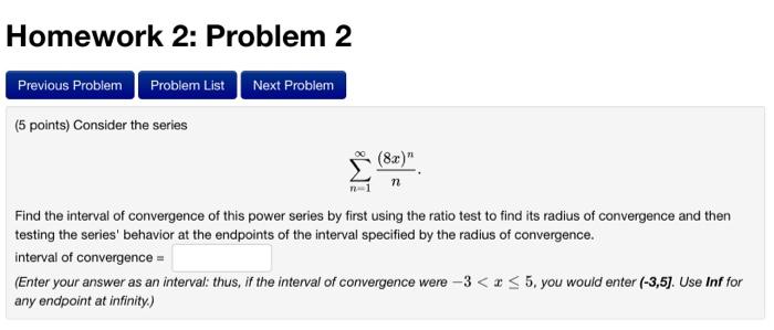 Solved Points Consider The Series N N X N Find The Chegg