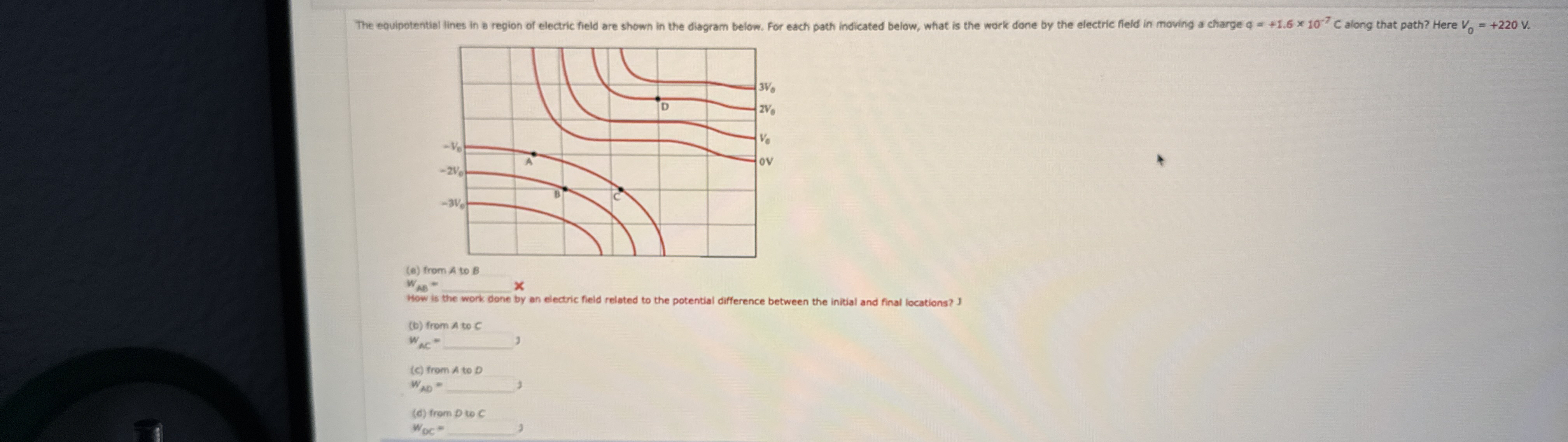 The Equipotentiel Lines In A Region Of Electric Field Chegg