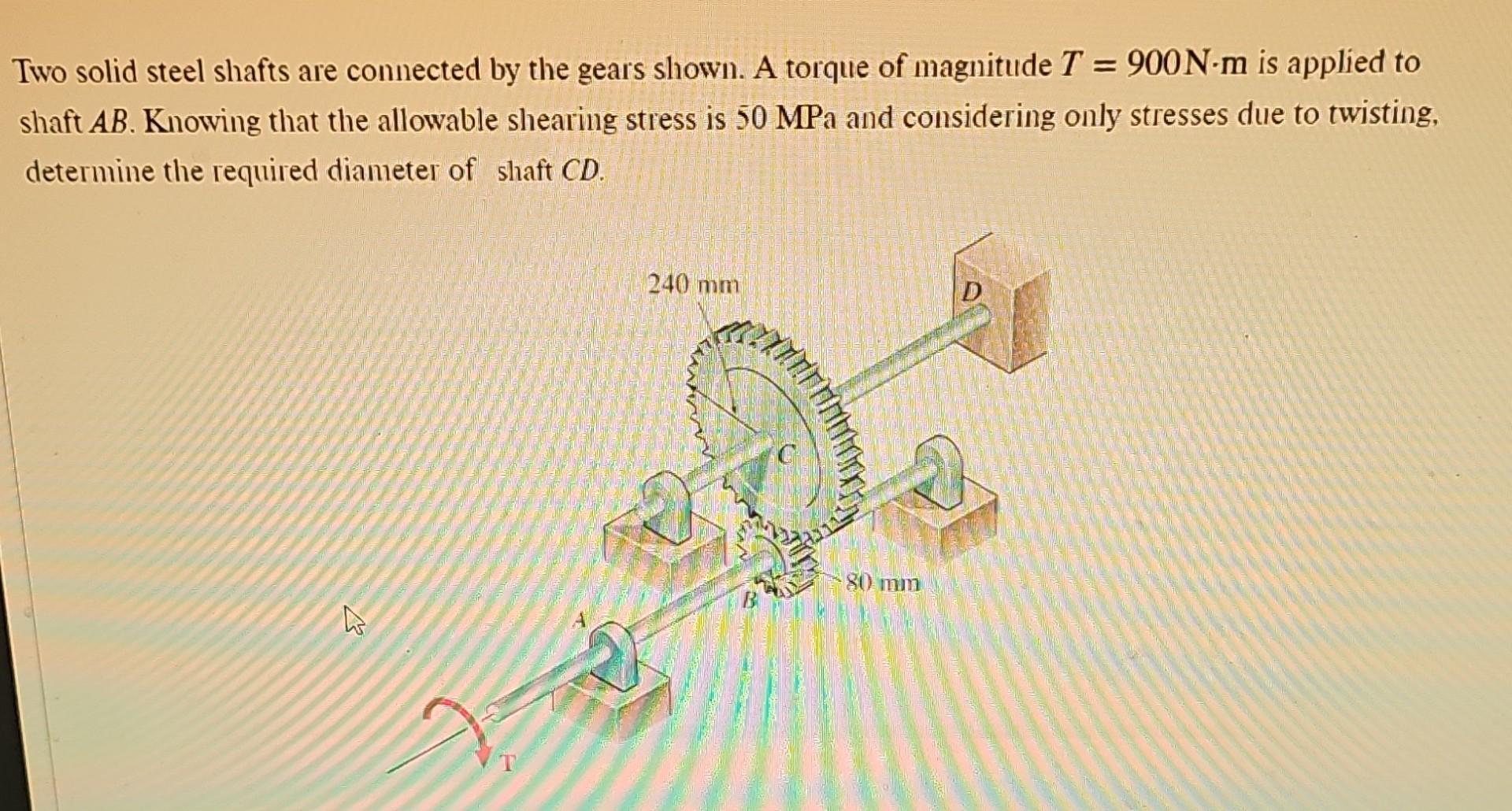 Solved Two Solid Steel Shafts Are Connected By The Gears Chegg