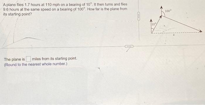 Solved A Plane Flies Hours At Mph On A Bearing Of Chegg