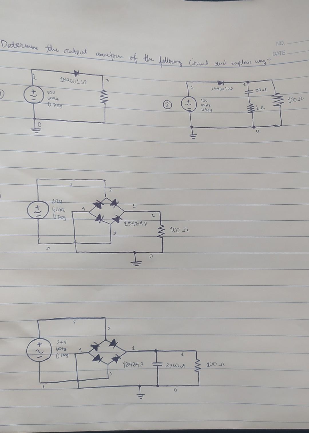 Solved Determine The Output Waveform Of The Following Chegg