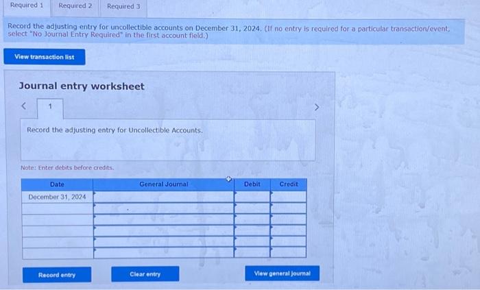 Solved Tecord The Adjusting Entry For Uncollectible Accounts Chegg