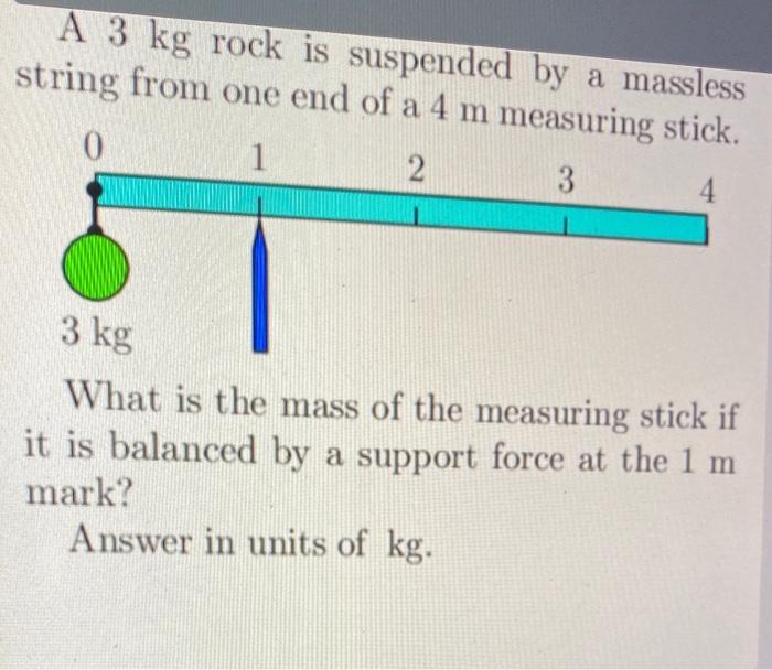 Solved A Kg Rock Is Suspended By A Massless String From Chegg