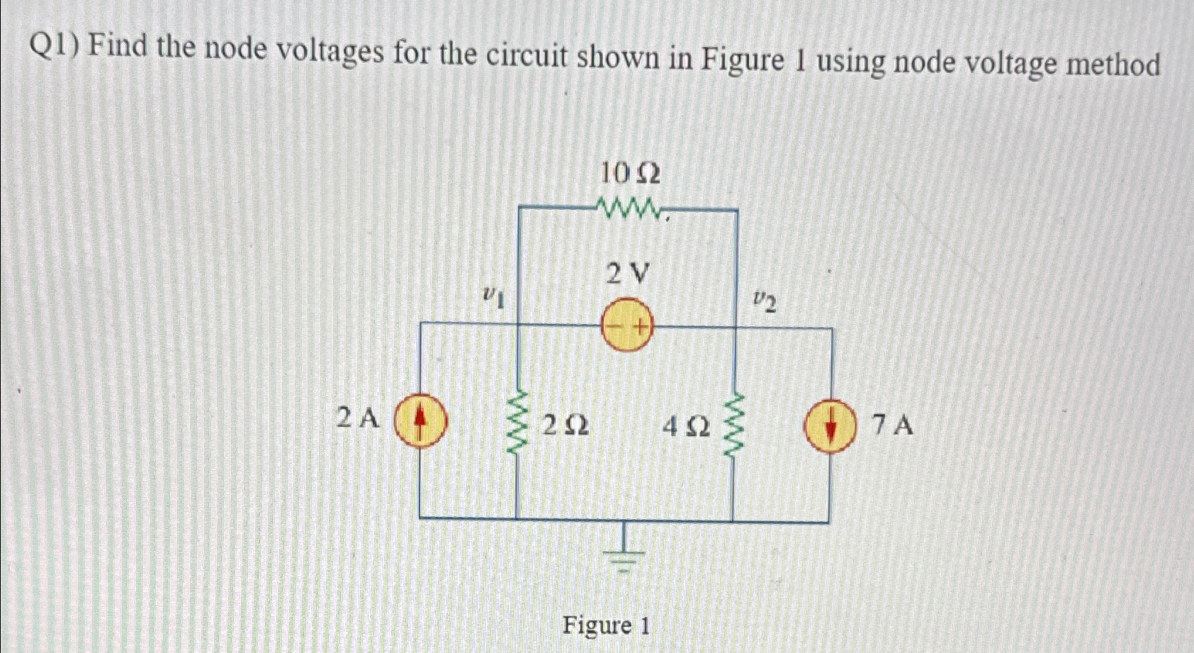 Solved Q Find The Node Voltages For The Circuit Shown In Chegg