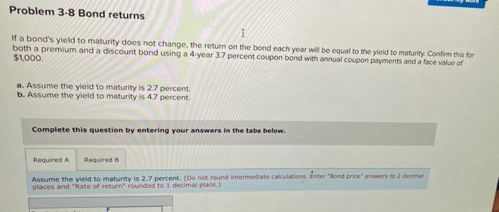 Solved Problem Bond Returns I If A Bond S Yield To Chegg