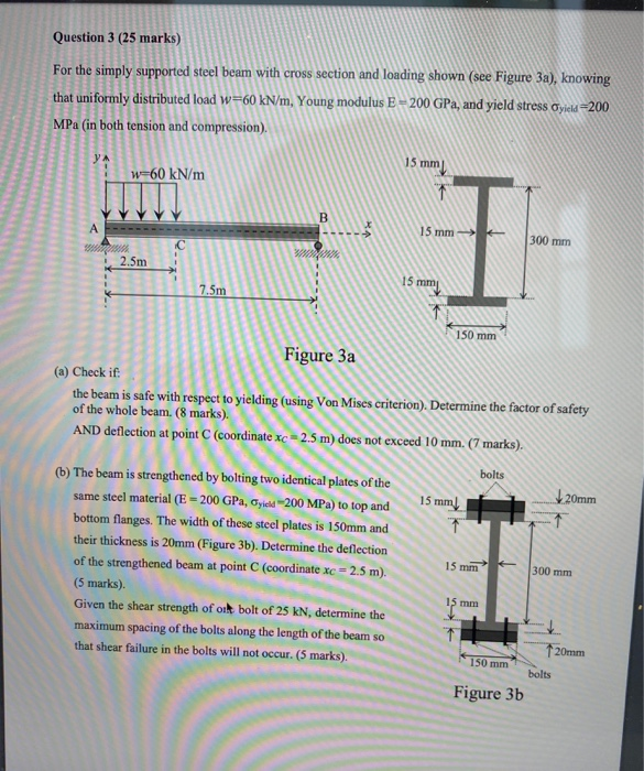 Solved Question Marks For The Simply Supported Steel Chegg