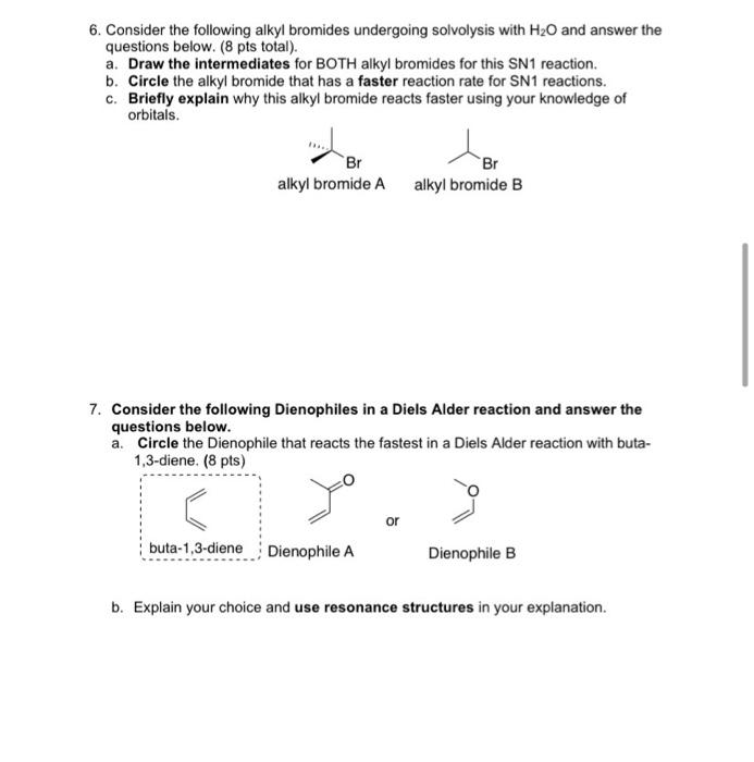 Solved Consider The Following Alkyl Bromides Undergoing Chegg