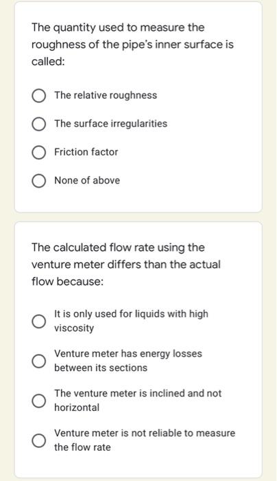 Solved The Quantity Used To Measure The Roughness Of The Chegg