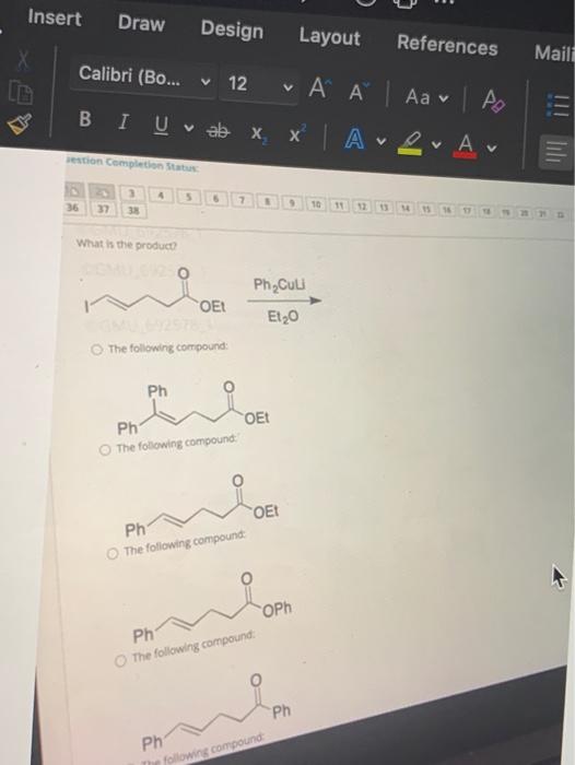 Solved Insert Draw Design Layout References X Maili Calibri Chegg