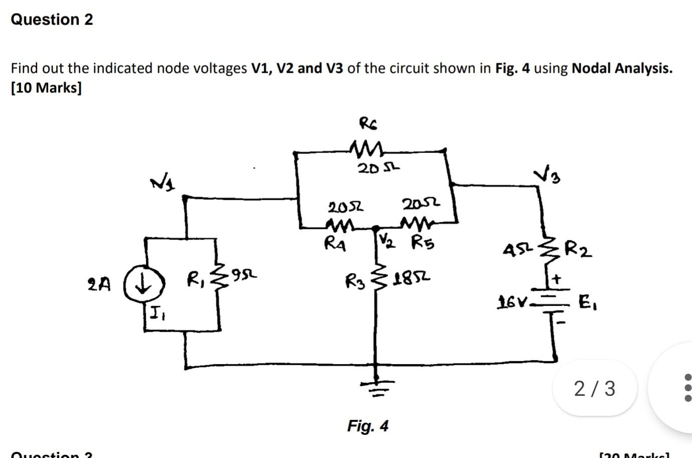 Solved Find Out The Indicated Node Voltages V V A