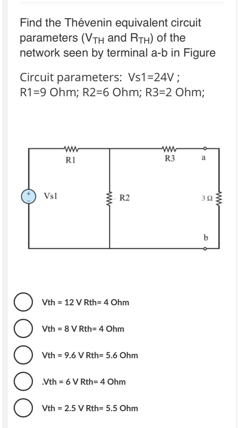 Solved Find The Th Venin Equivalent Circuit Parameters And Chegg