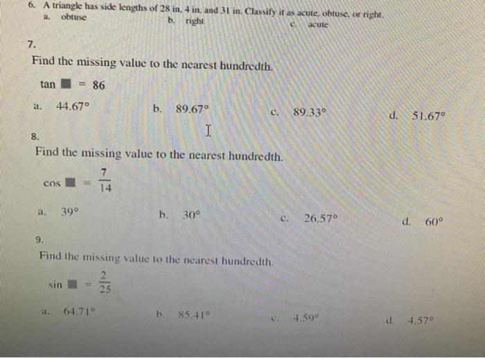 Solved A Triangle Has Side Lengths Of In In And Chegg