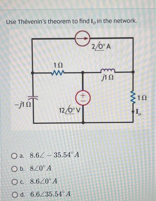 Solved Use Th Venin S Theorem To Find I In The Network A Chegg