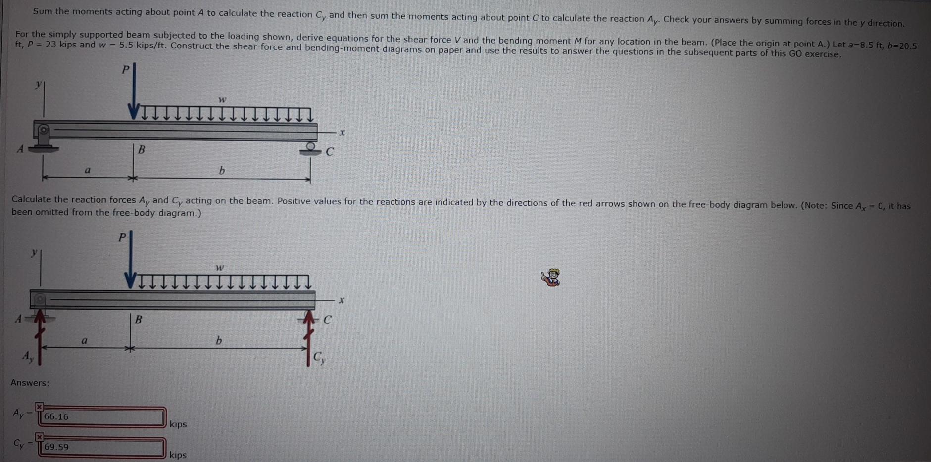 Solved Sum The Moments Acting About Point A To Calculate The Chegg