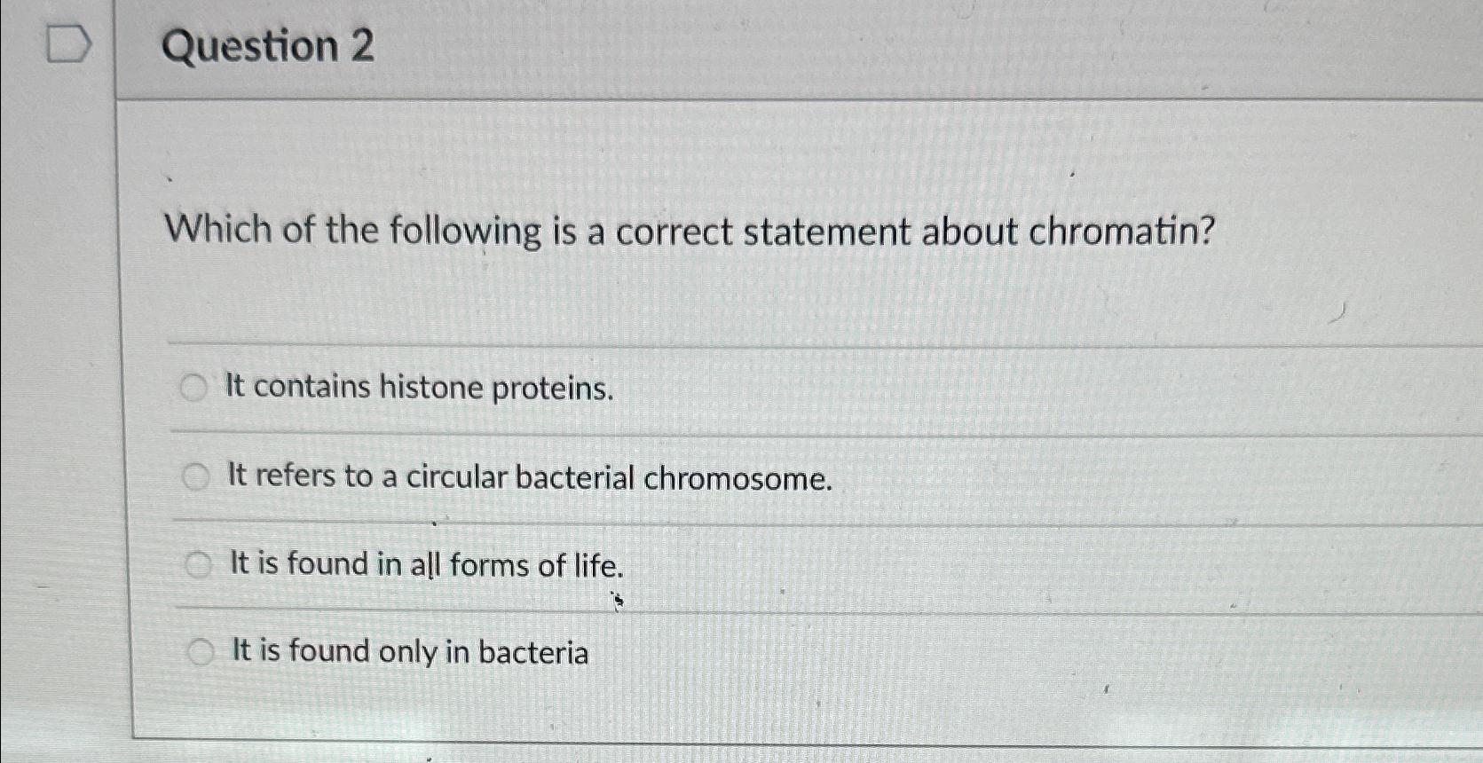 Solved Question Which Of The Following Is A Correct Chegg