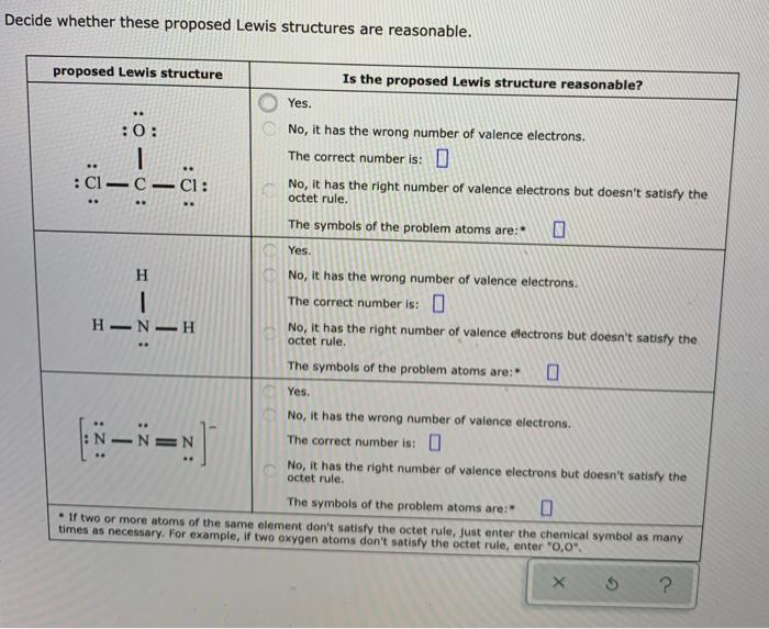 Solved Decide Whether These Proposed Lewis Structures Are Chegg