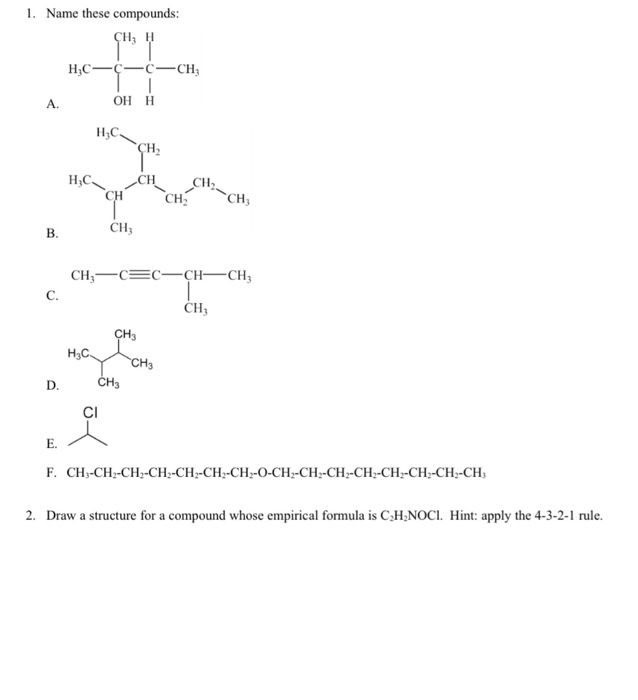 Solved Name These Compounds Hz Hc Cch A Hc Chegg