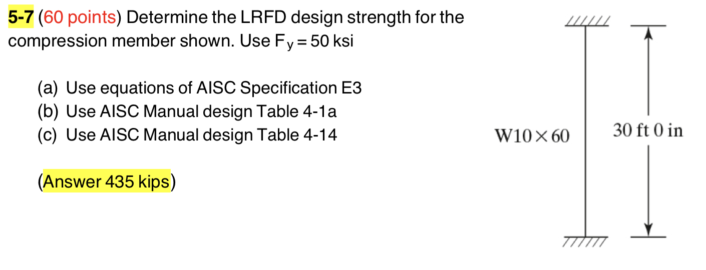 Solved Points Determine The Lrfd Design Strength Chegg