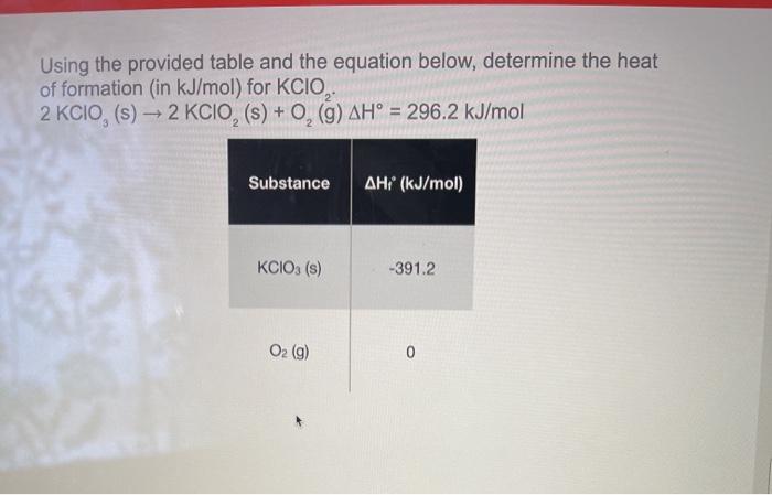 Solved Using The Provided Table And The Equation Below Chegg