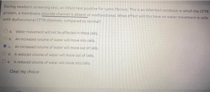 Solved During Newborn Screening Test An Infant Test Chegg