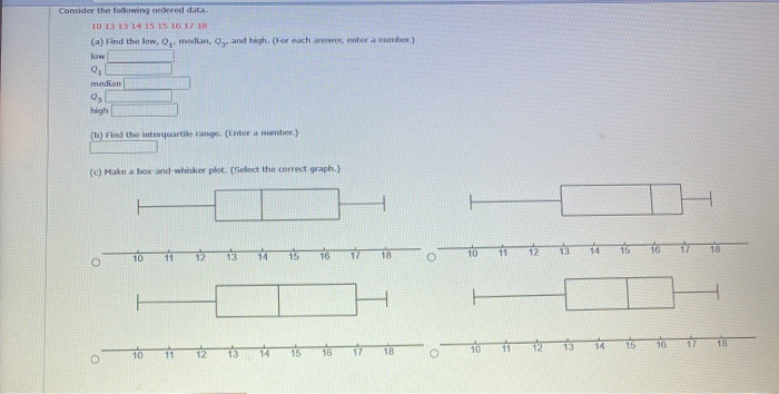 Solved Consider The Following Ordered Data 10 13 13 14 15 Chegg