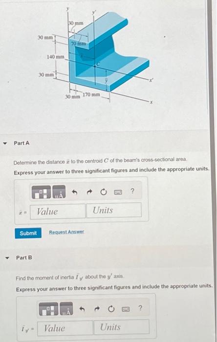 Solved Determine The Distance X To The Centroid C Of The Chegg