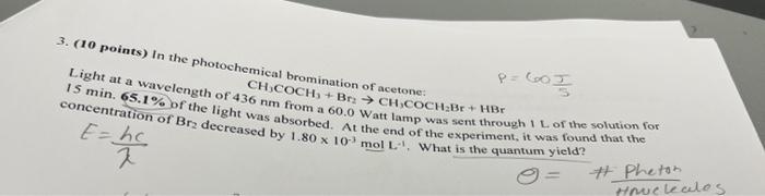 Solved Points In The Photochemical Bromination Of Chegg