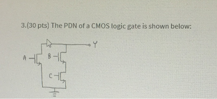 Solved Pts The Pdn Of A Cmos Logic Gate Is Shown Chegg