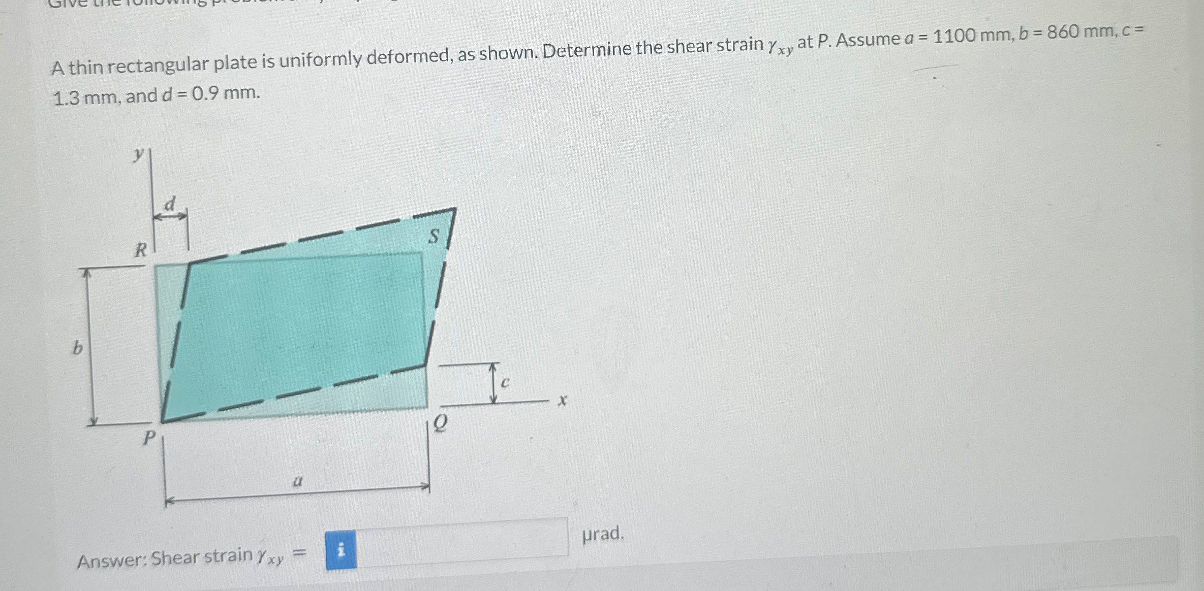 Solved A Thin Rectangular Plate Is Uniformly Deformed As Chegg