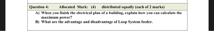 Solved Question Allocated Mark Distributed Equally Chegg